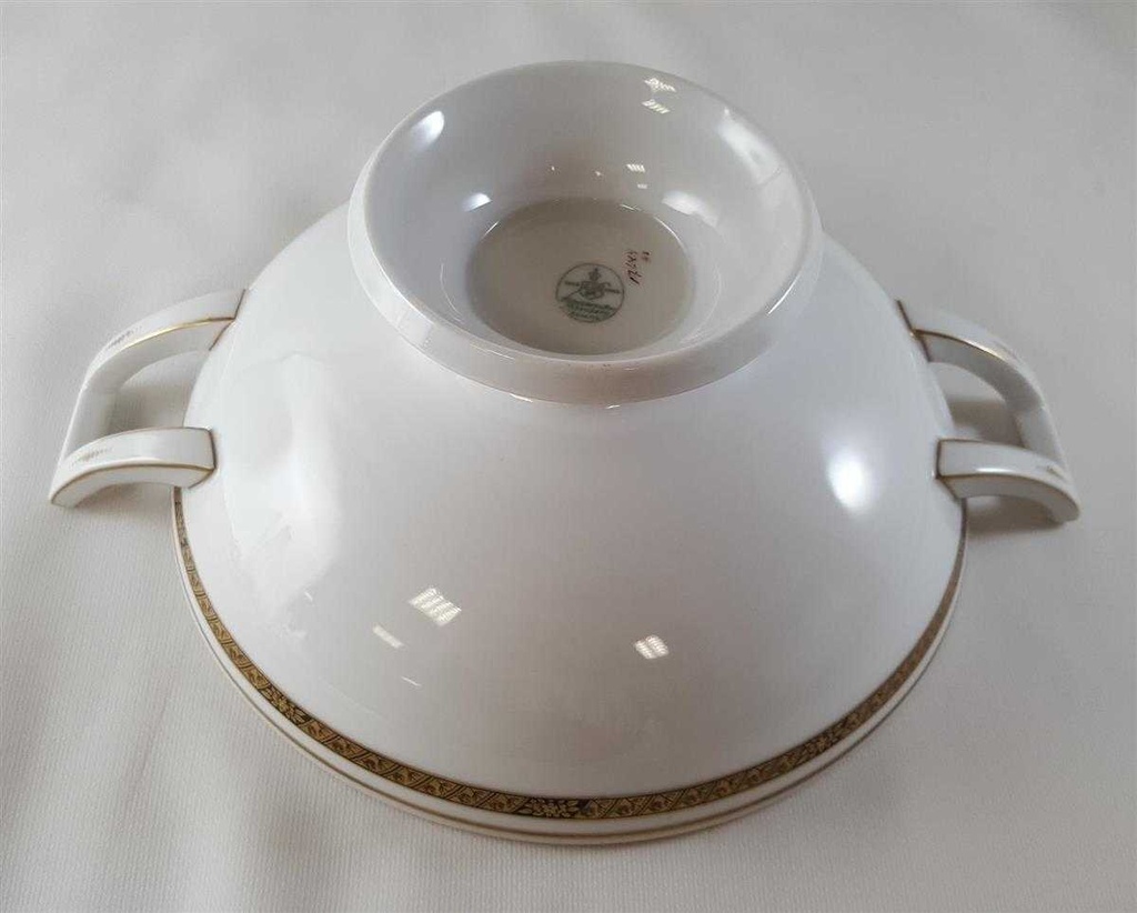 [45813212] Ragoutterrine Suppenschüssel Servierschüssel Hutschenreuther Hohenberg Dekor Schwarz Gold Weiß gebraucht - gut Bild 6