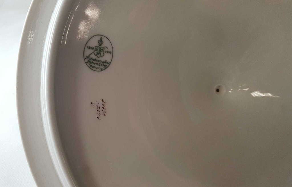 [45813212] Ragoutterrine Suppenschüssel Servierschüssel Hutschenreuther Hohenberg Dekor Schwarz Gold Weiß gebraucht - gut Bild 9