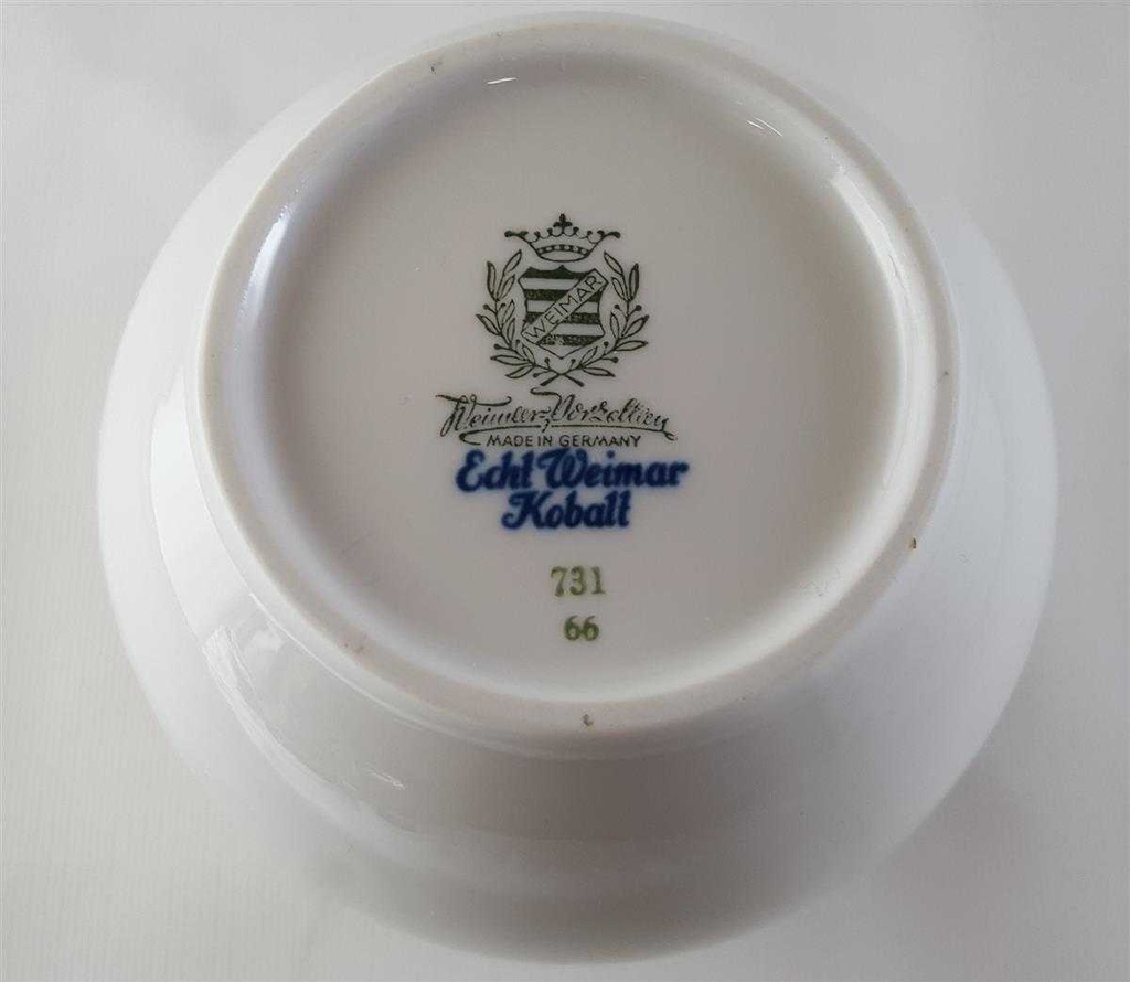 [45813235] Vase 11,2 cm Weimar Porzellan Heidi Echt Kobalt gebraucht - sehr gut Bild 3