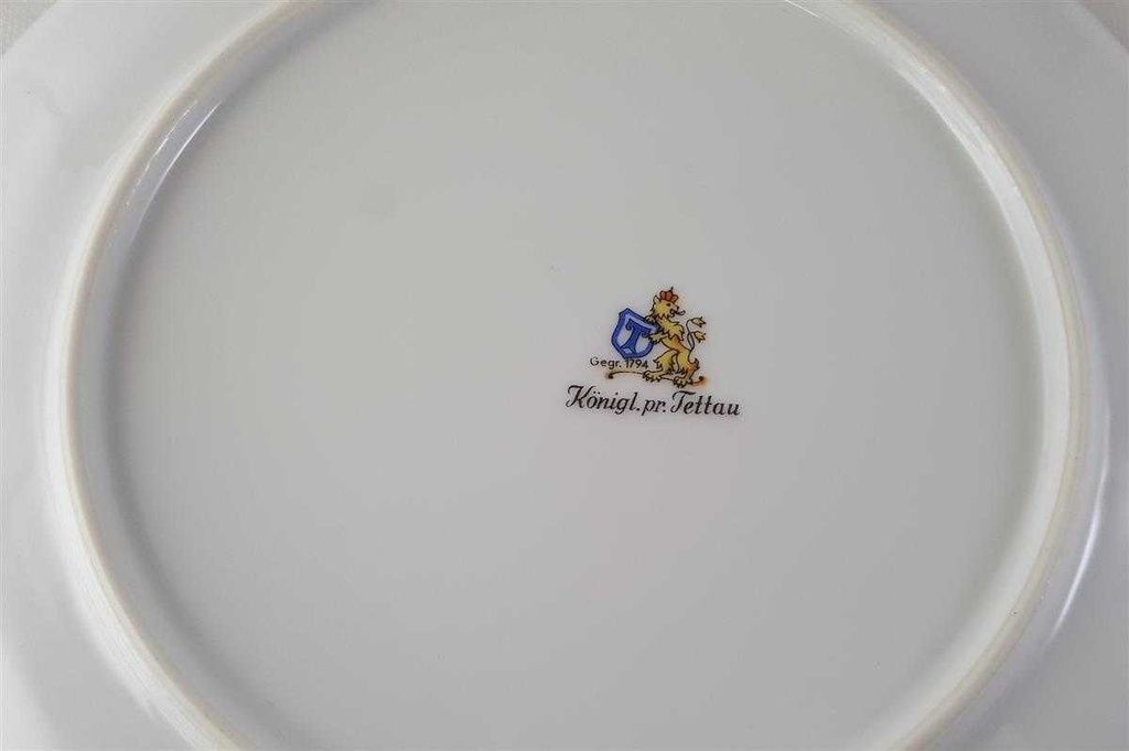 [45813238] Suppenteller 22,9 cm Königl. pr. Tettau Ria 1347 grauer Rand Grau gebraucht - gut Bild 5