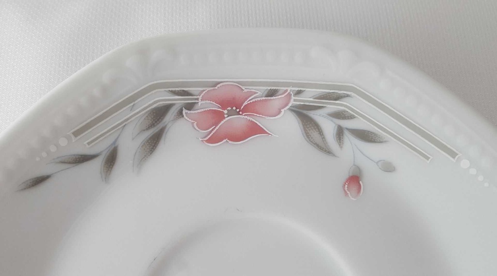 [45813250] Untertasse für Kaffee 14,7 cm Mitterteich Form 2040 Sissi Rosa Blüte gebraucht - gut Bild 3