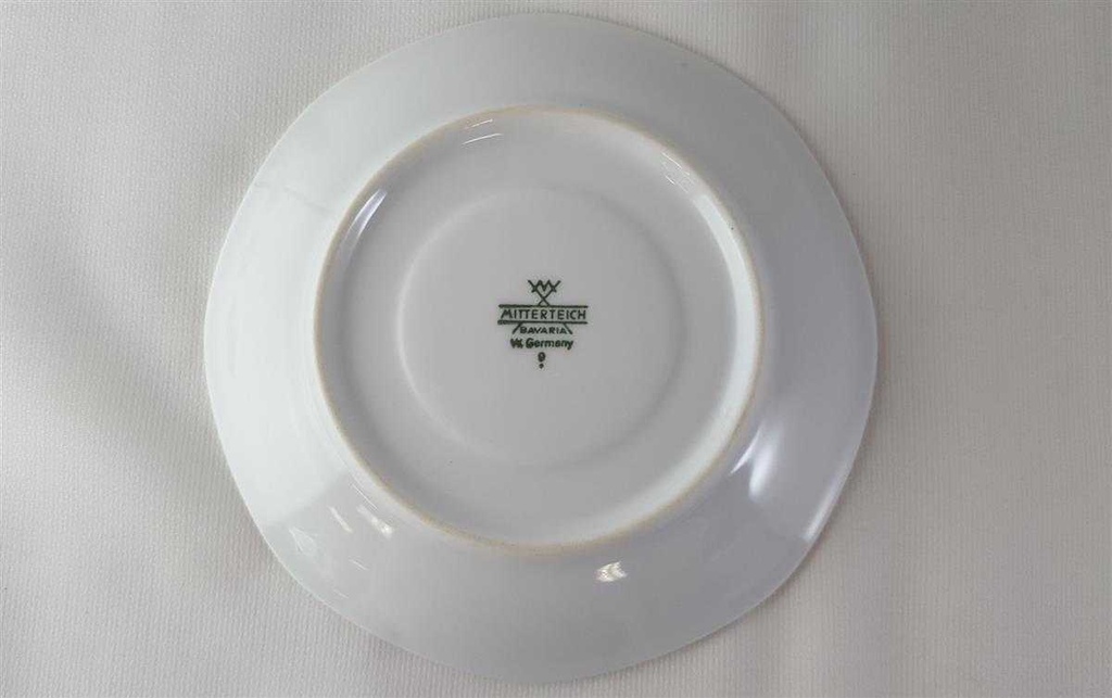[45813250] Untertasse für Kaffee 14,7 cm Mitterteich Form 2040 Sissi Rosa Blüte gebraucht - gut Bild 4