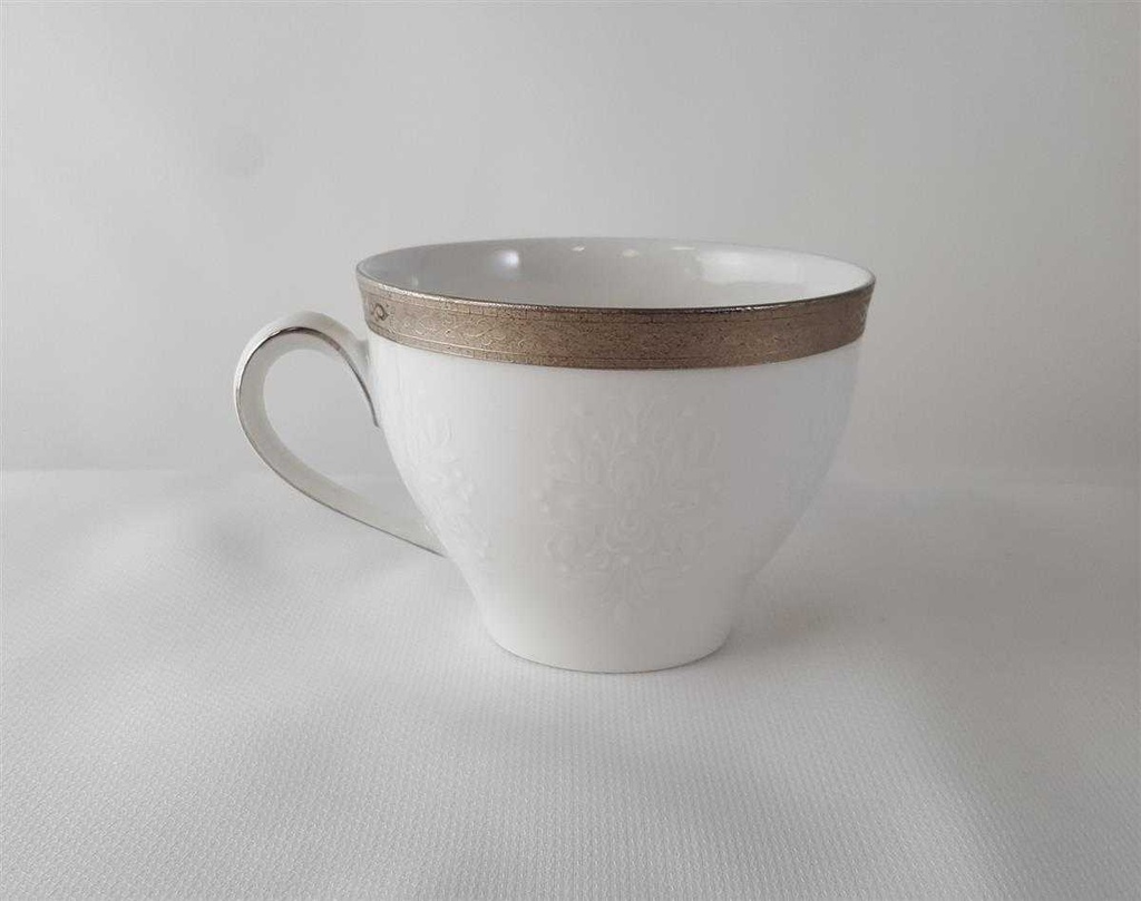 [45813256] Kaffeetasse Tasse Zeh Scherzer Reliefdekor Platinrand Weiß gebraucht - gut Bild 3