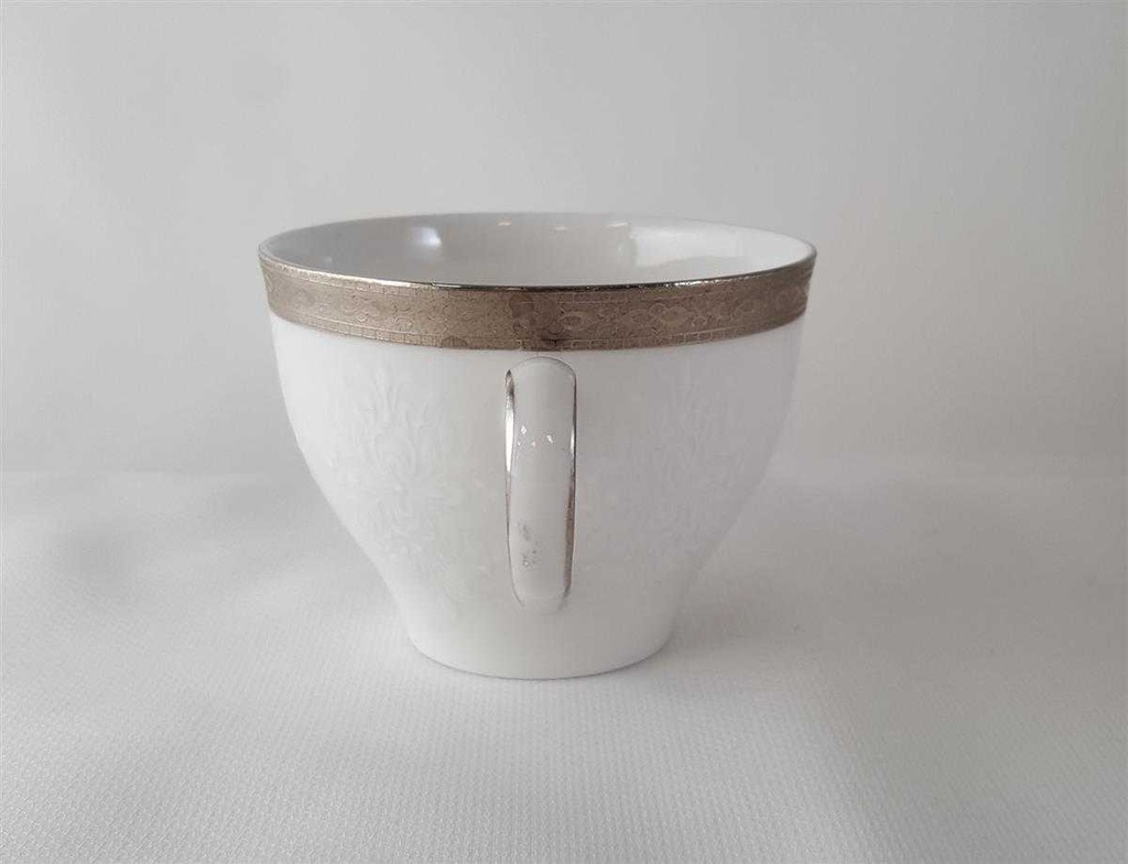 [45813256] Kaffeetasse Tasse Zeh Scherzer Reliefdekor Platinrand Weiß gebraucht - gut Bild 4