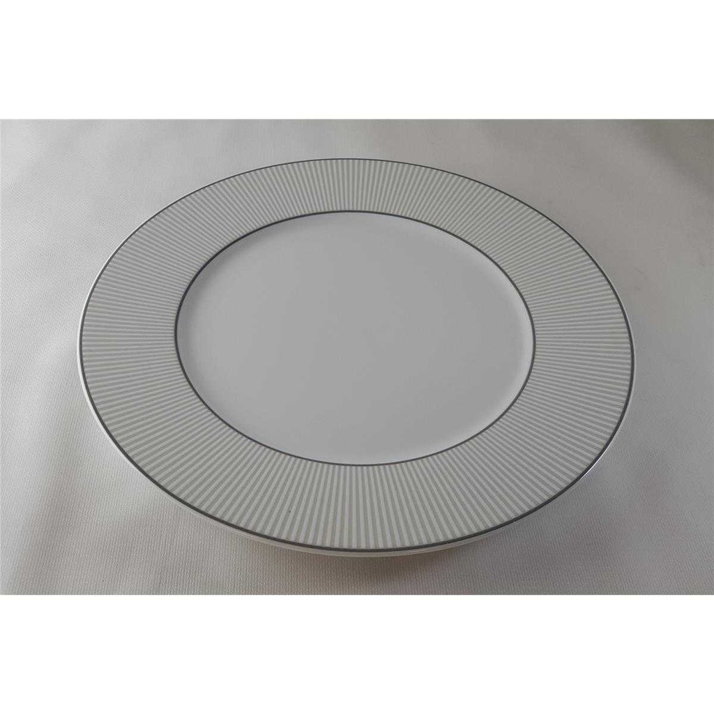 [45813279] Speiseteller Essteller 27 cm Mitterteich Weiß mit Graurand gebraucht - sehr gut Bild 3
