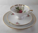 [45813281] Kaffeegedeck Goldrand 3tlg Winterling Röslau Blumendekor Blumen gebraucht - gut Bild 3