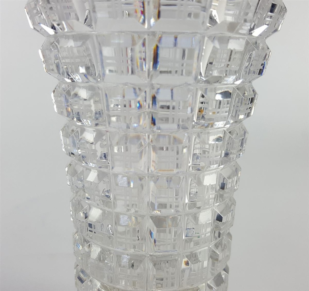 [458132850] Vase Blumenvase Tischvase Kristall geometrisch geschliffen H 15,5 cm Bild 5