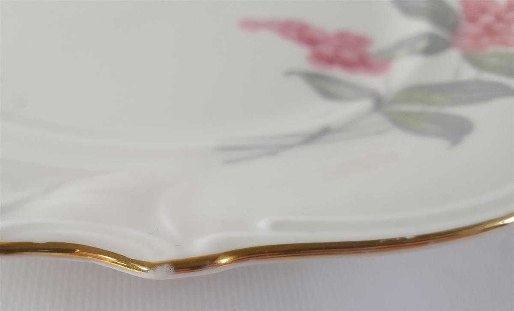 [45813292] Kuchenteller Dessertteller Frühstücksteller Goldrand 21 cm Hutschenreuther Paul Müller Blumendekor Blumen gebraucht - gut Bild 3