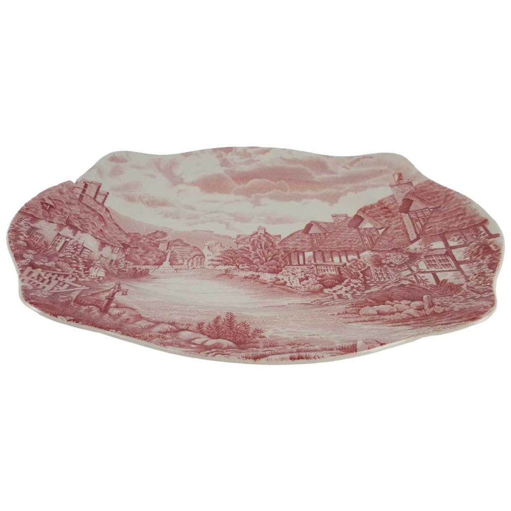 [458132943] Speiseplatte Steakplatte 26,3x22 cm Johnson Bros Olde English Countryside Rot gebraucht - gut Bild 2