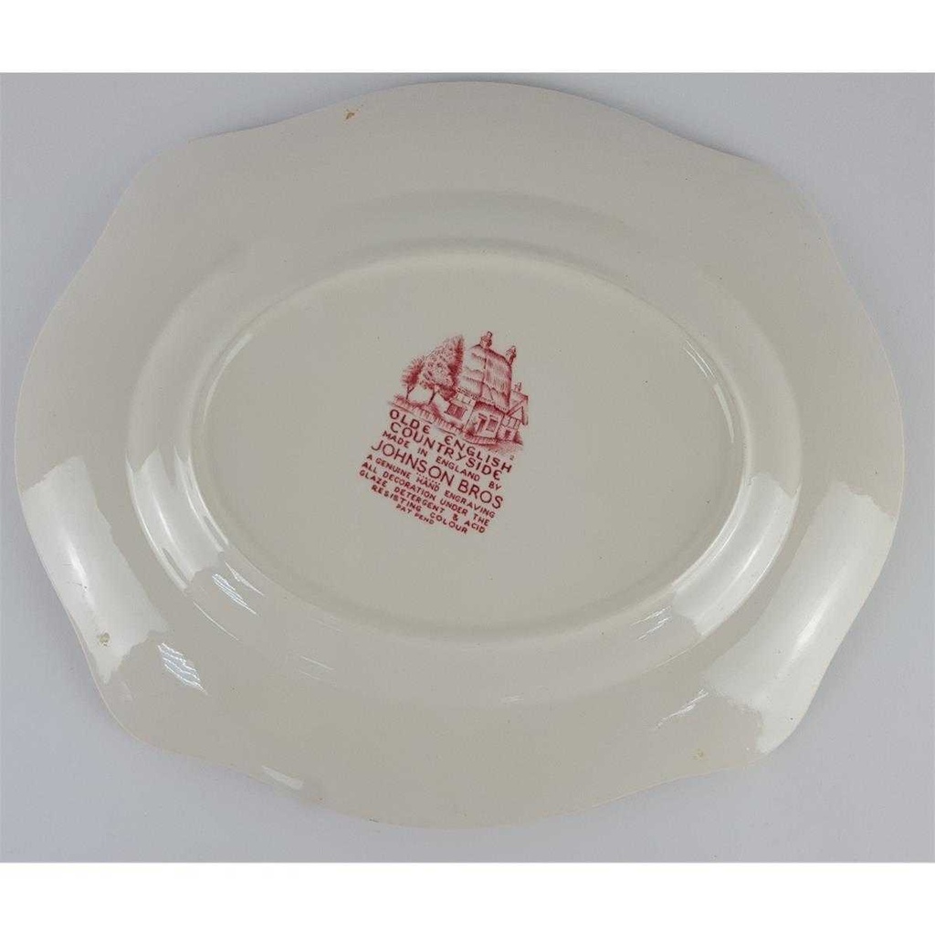 [458132943] Speiseplatte Steakplatte 26,3x22 cm Johnson Bros Olde English Countryside Rot gebraucht - gut Bild 5