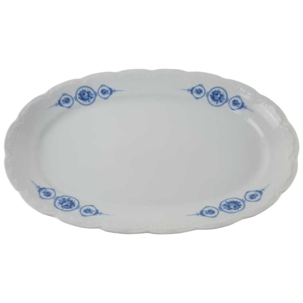 [458132955] Servierplatte Fleischplatte 32x21,6 cm Mitterteich blau Rosen gebraucht - gut Bild 2