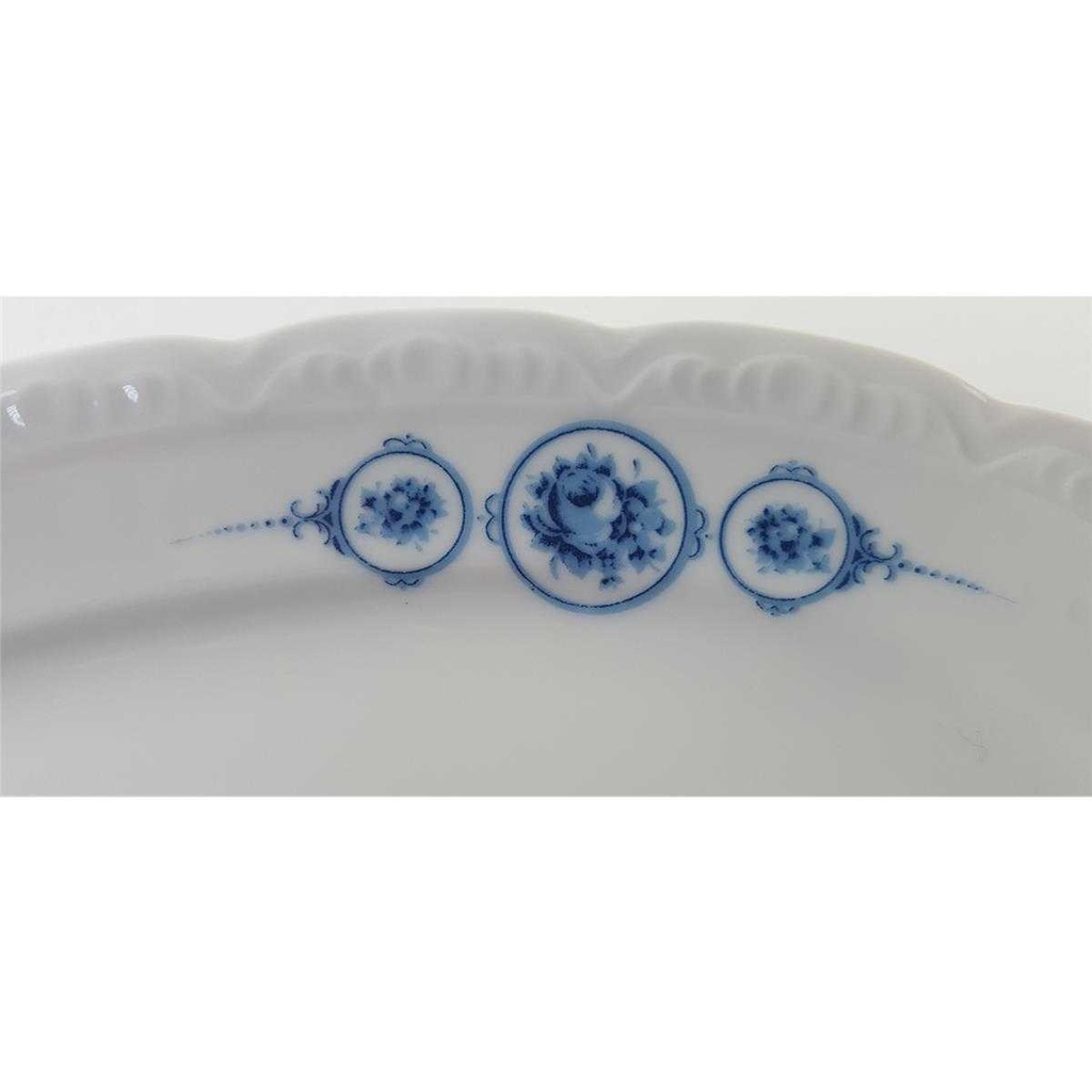 [458132955] Servierplatte Fleischplatte 32x21,6 cm Mitterteich blau Rosen gebraucht - gut Bild 3