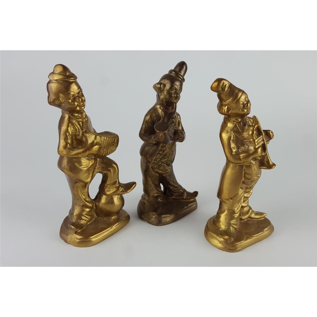 [2118979] 3er Set Messing Figuren Clown Musiker 3 tlg. H 15,5 cm Bild 2