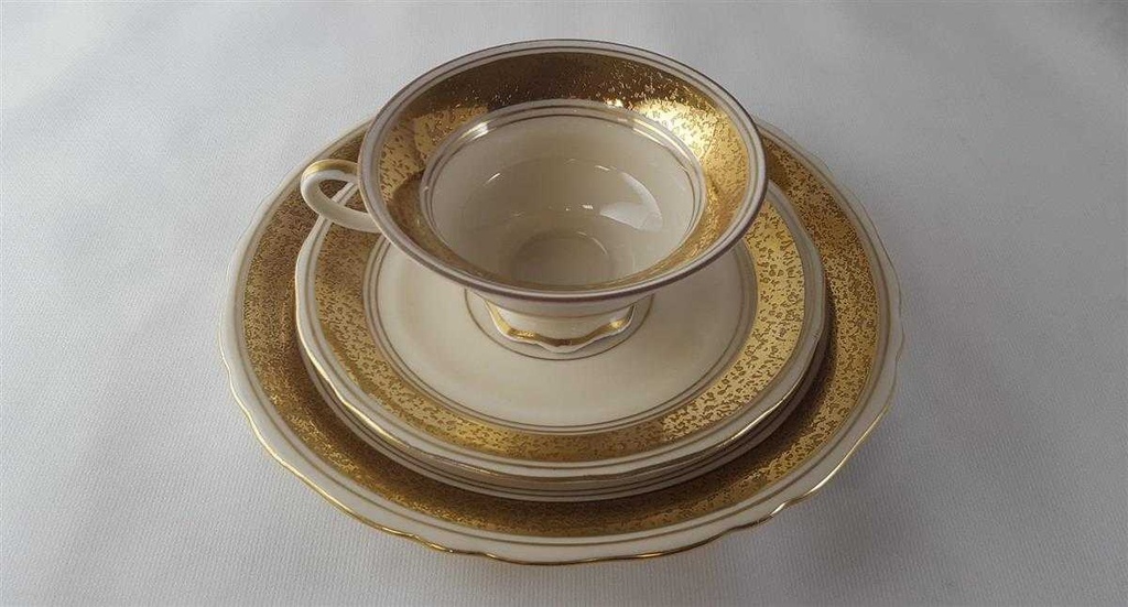 [45813302] Sammelgedeck 3tlg Altenburg Echt Ätzgold gebraucht - sehr gut Bild 3