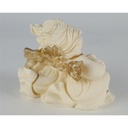 [458133070] Figur Skulptur Zwei Engel spielen auf Flöte und Korzertina weiß/gold Kunststoff H 8 cm Bild 3
