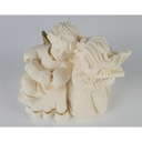[458133070] Figur Skulptur Zwei Engel spielen auf Flöte und Korzertina weiß/gold Kunststoff H 8 cm Bild 7