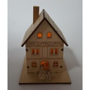 [458133077] Mini Holz Haus mit LED Beleuchtung Weihnachten Fenster Deko H 10,4 cm Bild 2