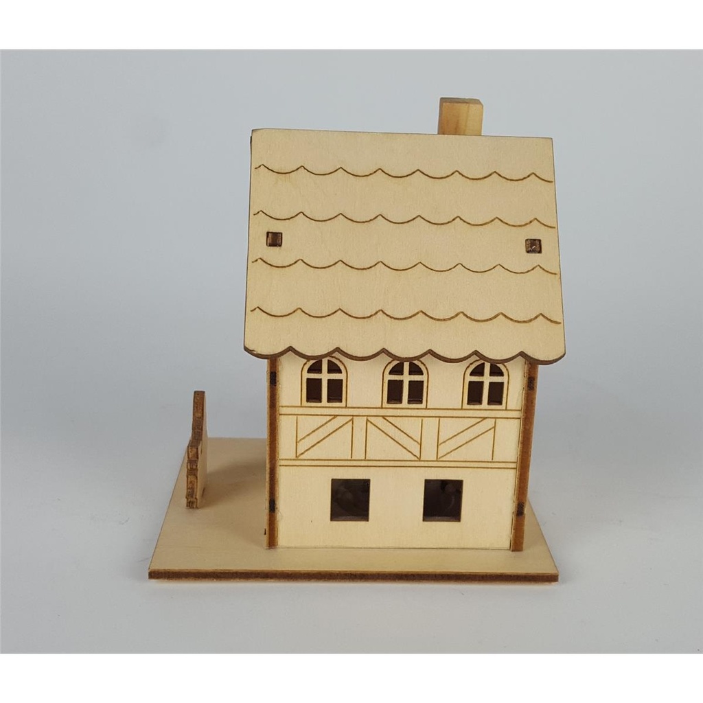 [458133077] Mini Holz Haus mit LED Beleuchtung Weihnachten Fenster Deko H 10,4 cm Bild 3