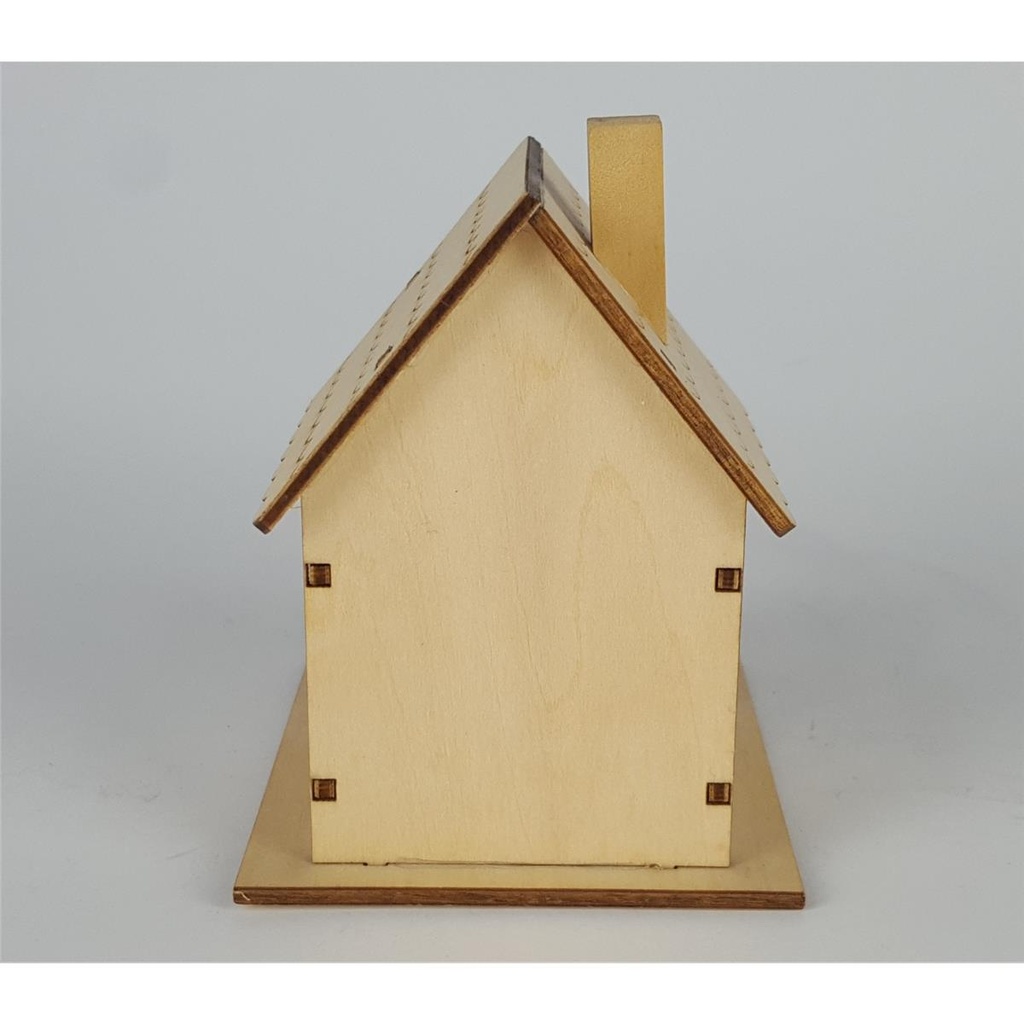 [458133077] Mini Holz Haus mit LED Beleuchtung Weihnachten Fenster Deko H 10,4 cm Bild 4