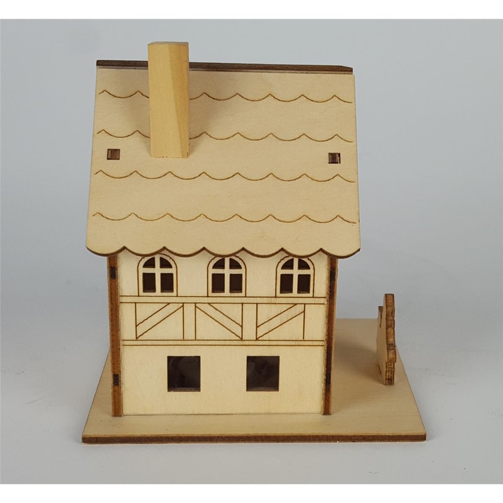 [458133077] Mini Holz Haus mit LED Beleuchtung Weihnachten Fenster Deko H 10,4 cm Bild 5