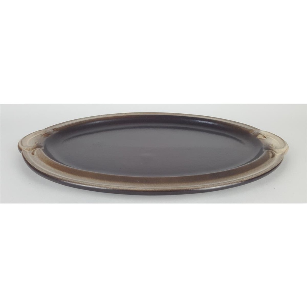 [458133081] Steingut Keramik Servierplatte Fleischplatte braun 34,5x23 cm Bild 2