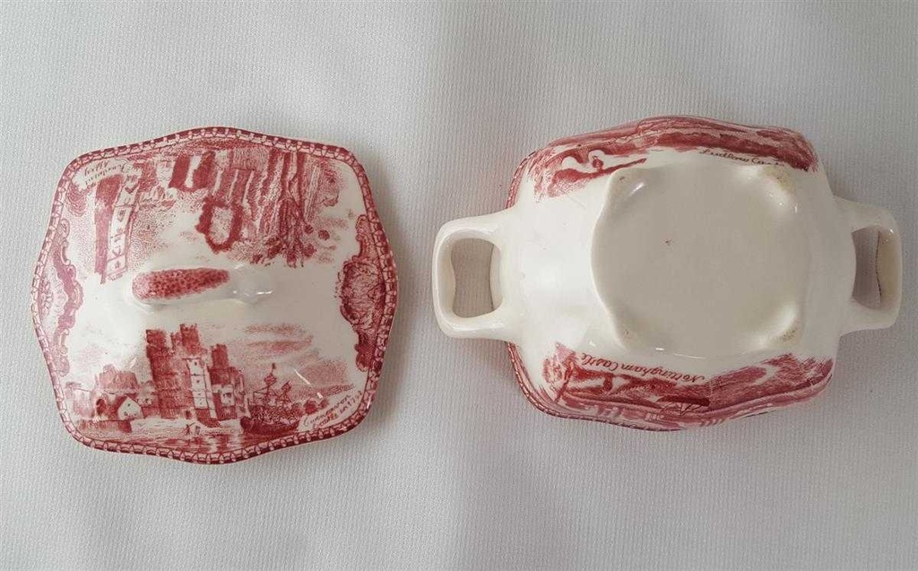 [45813309] Zuckerdose Johnson Bros Old Britain Castles Rot Bild 6