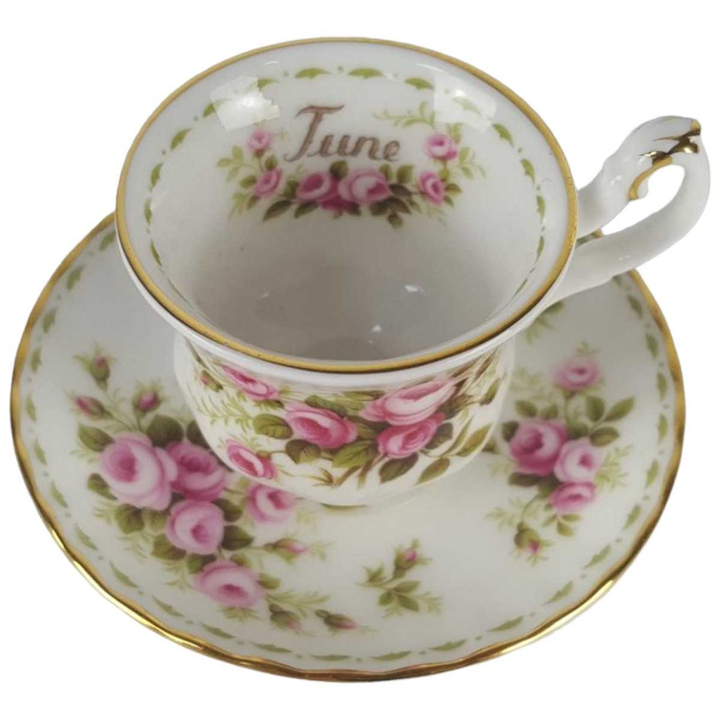 [458133129] Miniaturtasse mit Untertasse Royal Albert Flower of The Month June gebraucht - sehr gut Bild 2