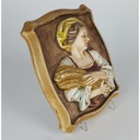 [2118988] 3D Porzellan Wandbild Deko Frau mit Weizen 16,3x19 cm Bild 2