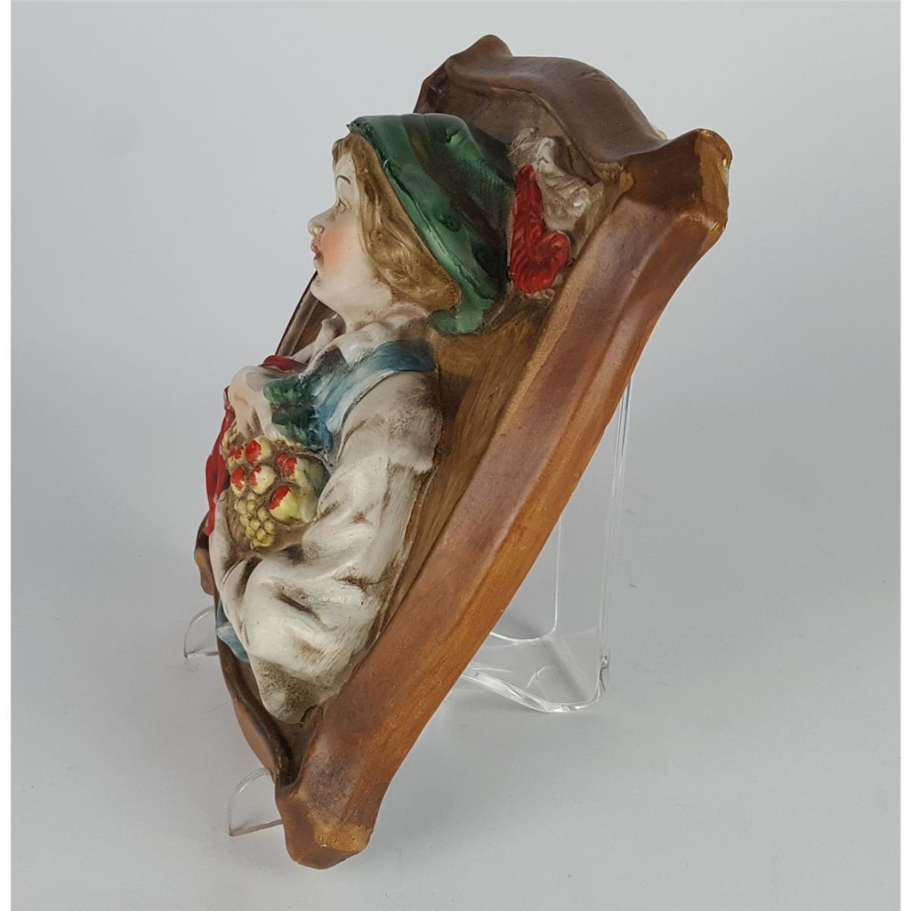 [2118989] 3D Porzellan Wandbild Deko Frau mit Obstkorb 16x19 cm Bild 5