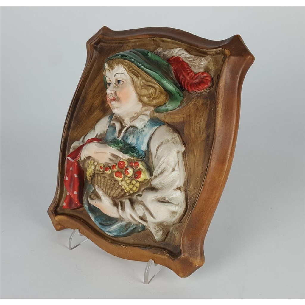 [2118989] 3D Porzellan Wandbild Deko Frau mit Obstkorb 16x19 cm Bild 6