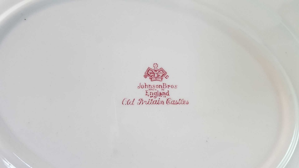[45813314-1] Servierplatte Speiseplatte Fleischplatte 30x25,2 cm Johnson Bros Old Britain Castles Rot gebraucht - sehr gut Bild 5