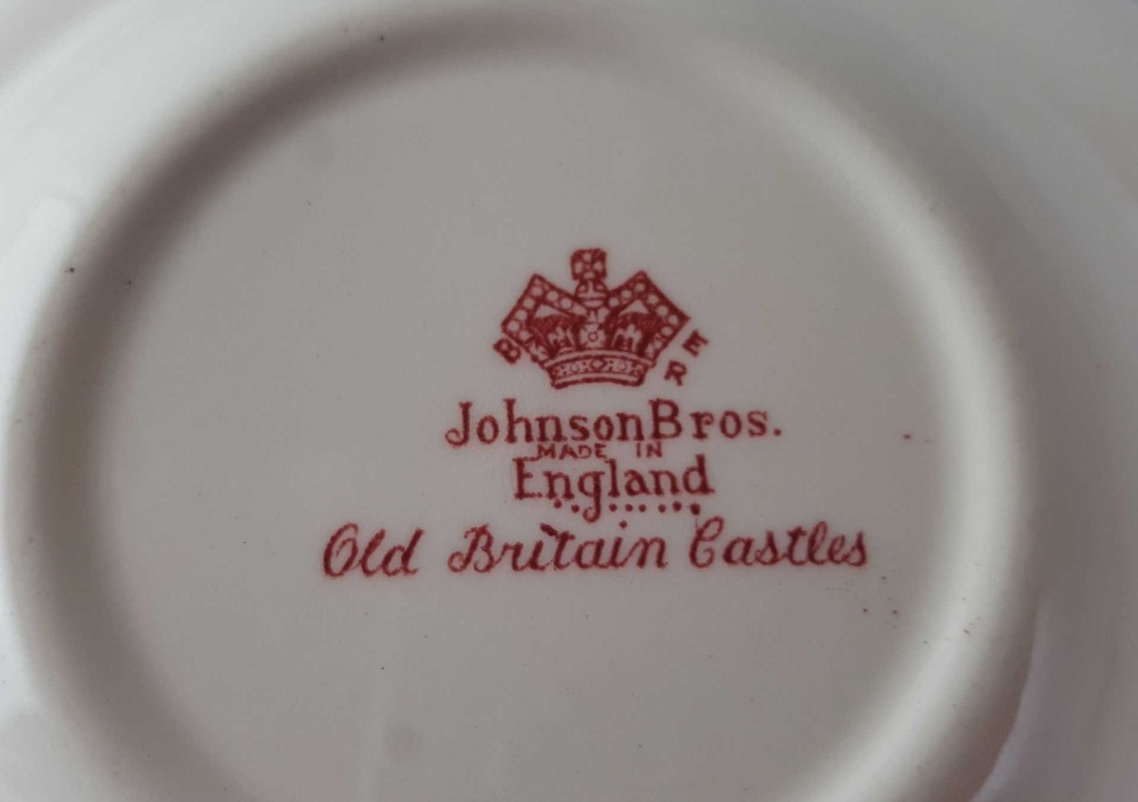 [45813319] Dessertschale mit Fahne 16,3 cm Johnson Bros Old Britain Castles Rot gebraucht - sehr gut Bild 4