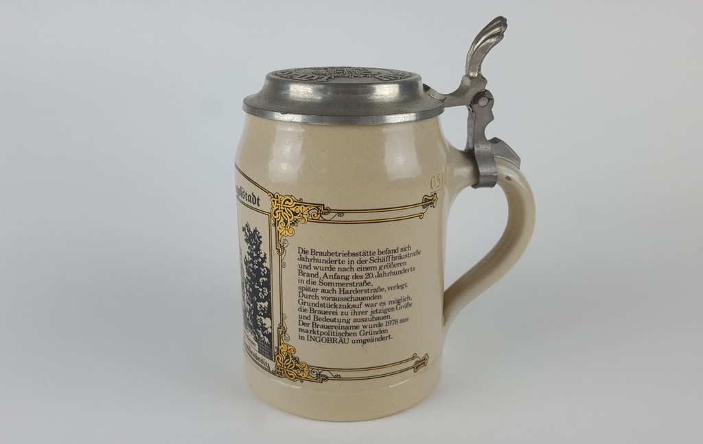 [2118994] Bierkrug mit Deckel 0,5 L Motiv Ingolbräu Ingolstadt Kreuzthor und Münster Bild 2