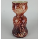 [458133265] dekorative Blumenvase Glasvase Murano-Stil rot-beige H 23,5 D 12,5 cm Bild 2