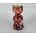 [458133265] dekorative Blumenvase Glasvase Murano-Stil rot-beige H 23,5 D 12,5 cm Bild 4
