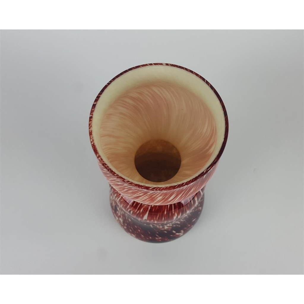 [458133265] dekorative Blumenvase Glasvase Murano-Stil rot-beige H 23,5 D 12,5 cm Bild 5