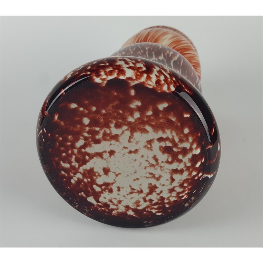 [458133265] dekorative Blumenvase Glasvase Murano-Stil rot-beige H 23,5 D 12,5 cm Bild 8