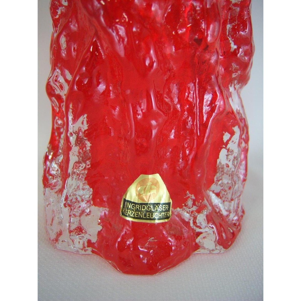 [4581333] Kerzenhalter Kerzenleuchter 18,4 cm Ingrid Glas Rot gebraucht - gut Bild 3