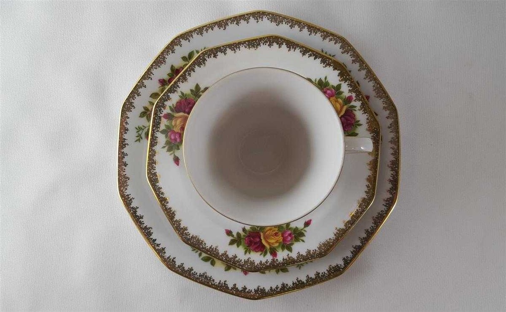 [45813330] Sammelgedeck Goldrand 3tlg Winterling Marktleuthen bunte Rosen gebraucht - sehr gut Bild 3