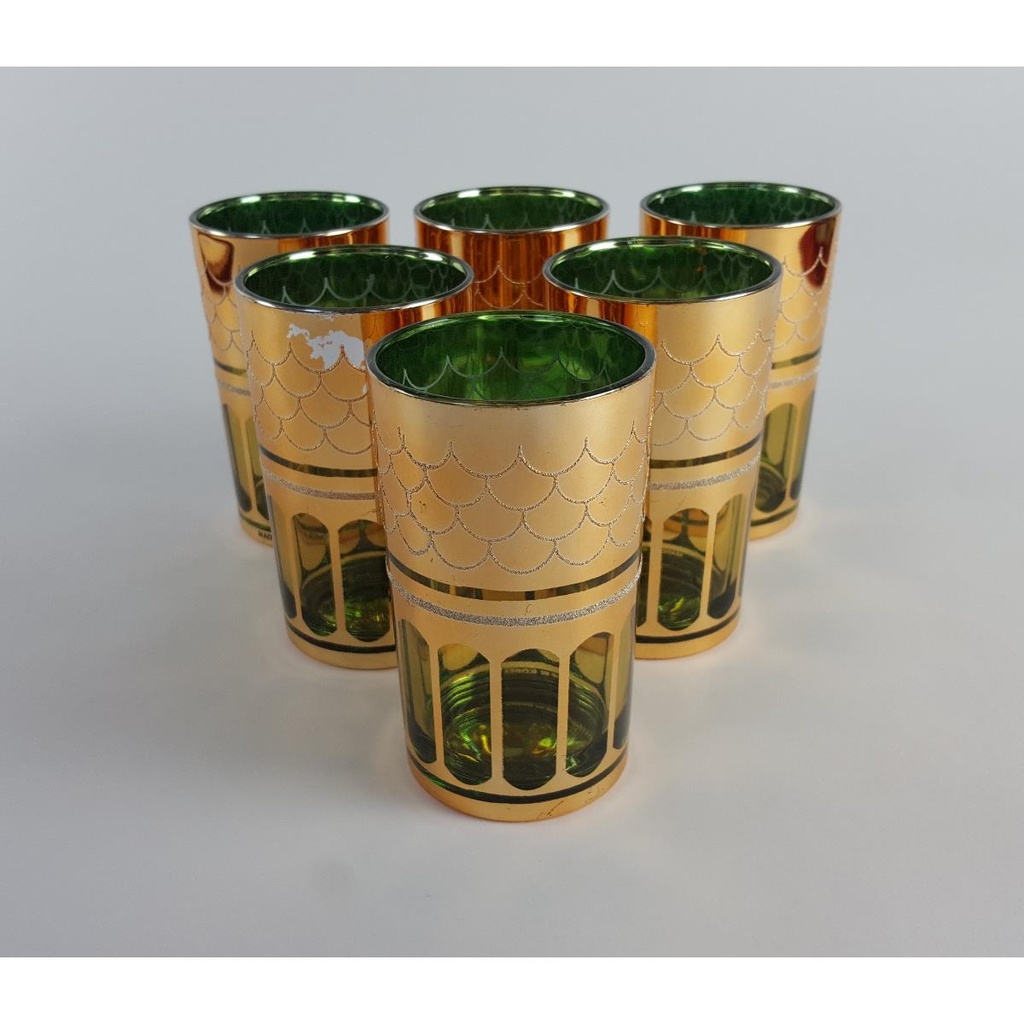 [2119000] 6er Set edle Wassergläser Tringläser mit Golddekor 0,2 L Bild 3