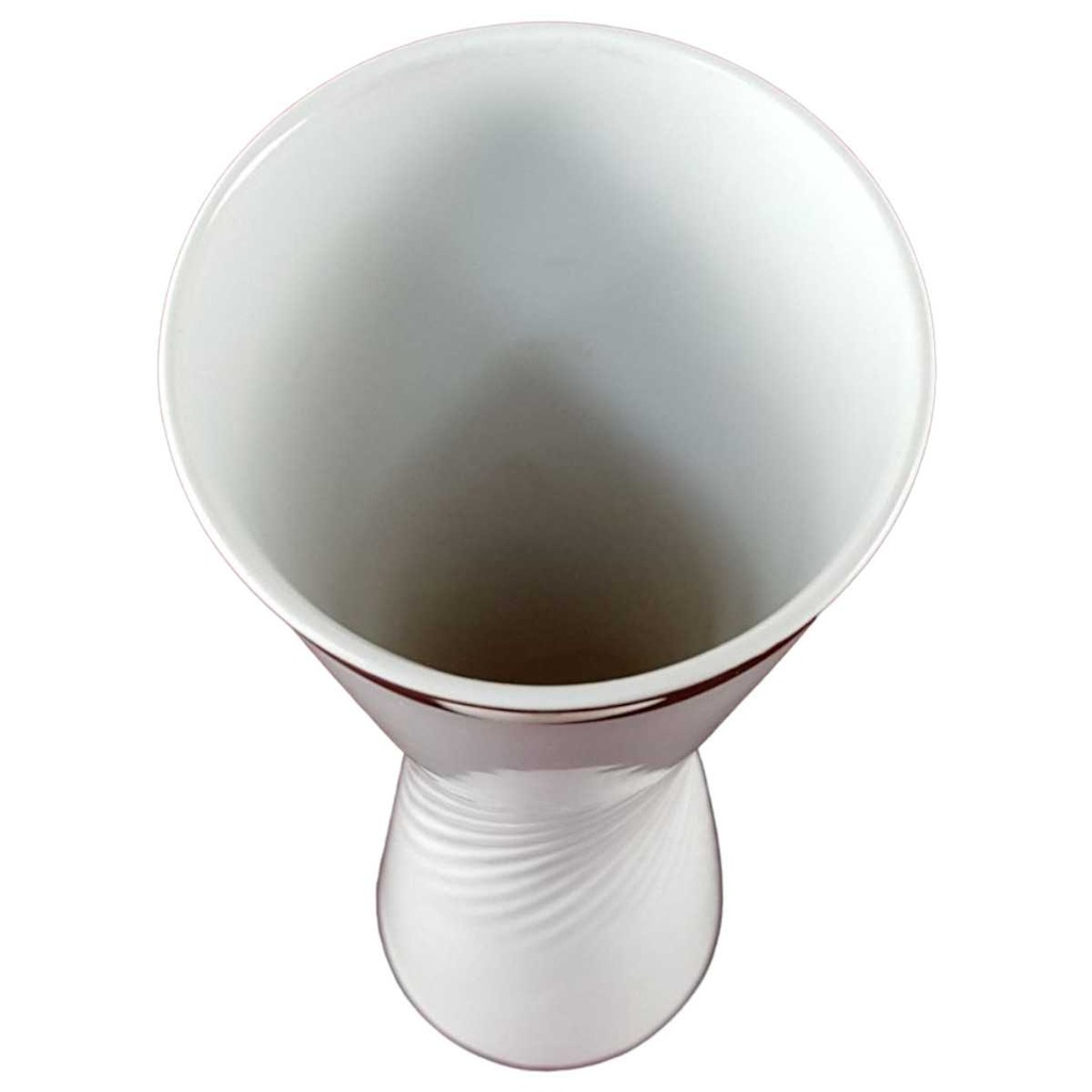 [458133341] Vase Blumenvase Goldrand 21 cm Hutschenreuther Weiß Selb gebraucht - gut Bild 2