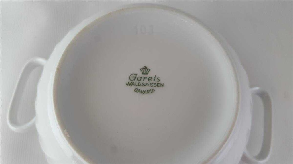 [45813362] Suppentasse Suppenbecher mit Henkeln Gareis Form 130 Reliefdekor Weiß gebraucht - gut Bild 4