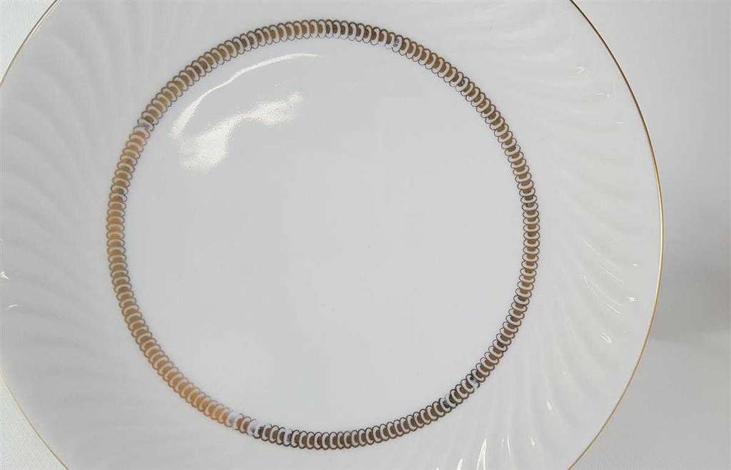 [45813367] Kuchenteller Dessertteller Frühstücksteller Goldrand Golddekor 19,1 cm Gareis Form 640 Rillenrelief Bild 2