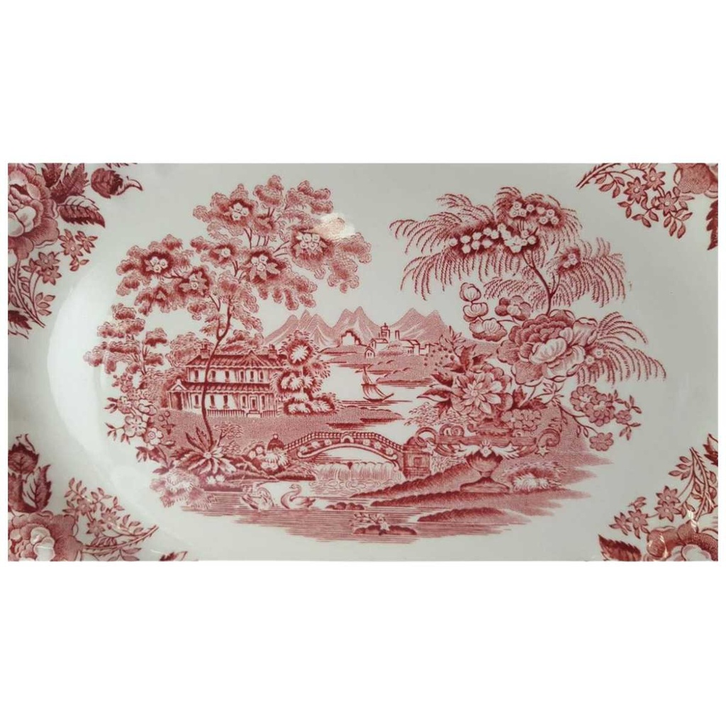 [45813402] Servierplatte Speiseplatte Fleischplatte 31,5x25 cm Myott Tonquin Rot gebraucht - gut Bild 2