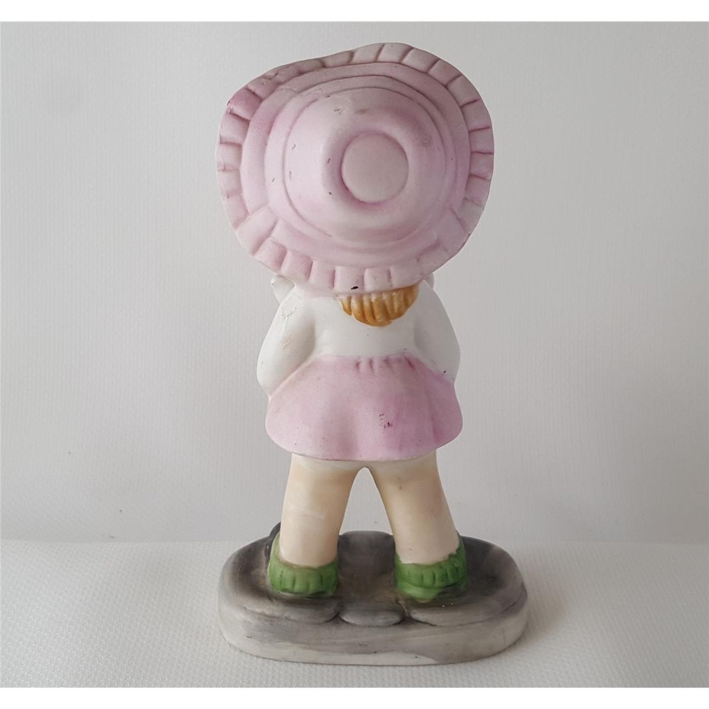 [45813417] Porzellan Figur Mädchen mit einem Korb Welpen H 11,3 cm Bild 3