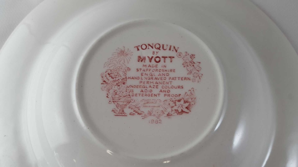 [45813421] Suppenteller 22,2 cm Myott Tonquin Rot gebraucht - sehr gut Bild 4