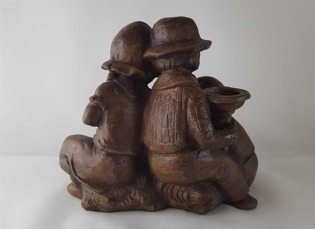 [45813438] Kerzenhalter Figur Handarbeit Einzelteile Achatit Braun gebraucht - sehr gut Bild 5