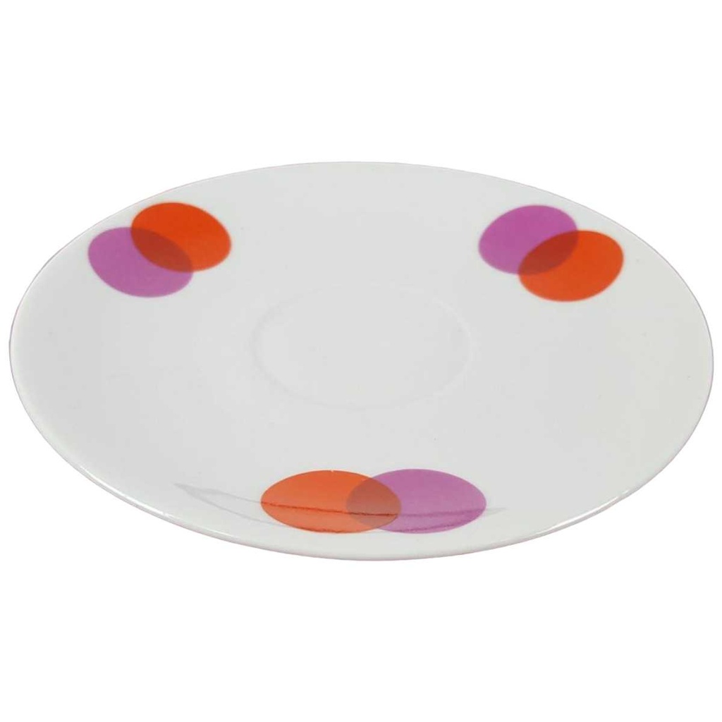 [458134404] Untertasse 14 cm Seltmann Weiden Rot Lila Kreise gebraucht - gut Bild 2
