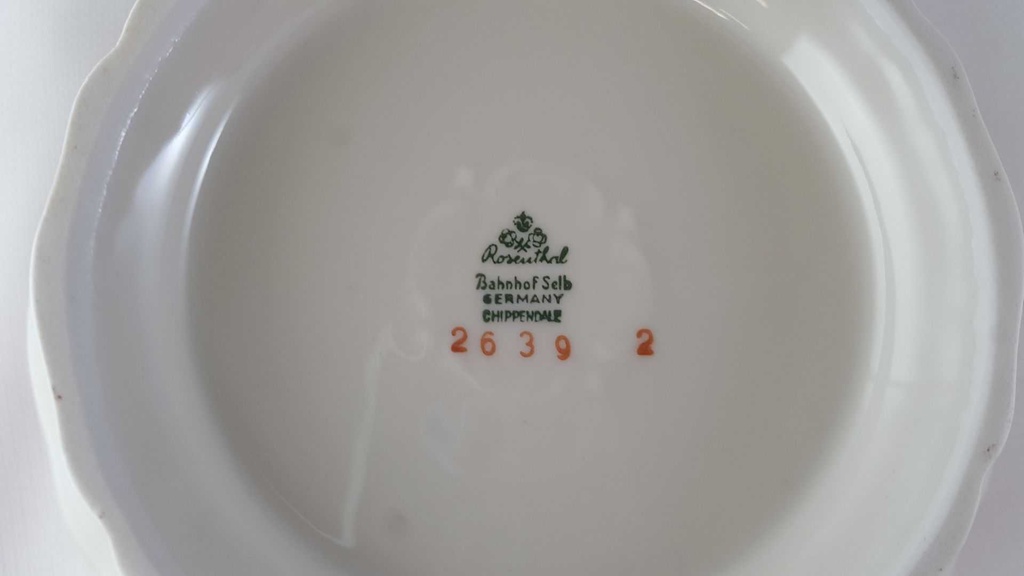 [45813448] Bonboniere Goldrand Rosenthal Chippendale bunte Blumen rot mit Dekor 2639 gebraucht - gut Bild 7
