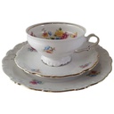 [45813451] Teetasse Tasse Teegedeck Goldrand 3tlg Schirnding Bavaria bunte Blumen gebraucht - akzeptabel Bild 2